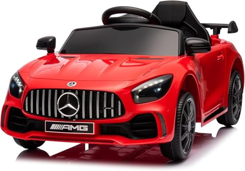 LEADZM Mercedes-Benz AMG GTR Kinder Elektroauto 12V mit 2.4G-Fernbedienung – Elektrofahrzeug 2-türig mit MP3, Hupe, LED-Leuchten