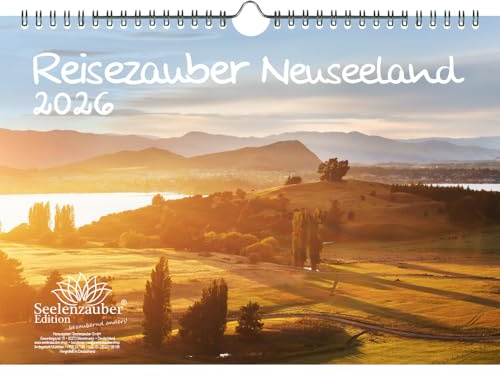 Reisezauber Neuseeland DIN A4 Kalender für 2026 Urlaub Wellington Auckland Kiwi - Seelenzauber