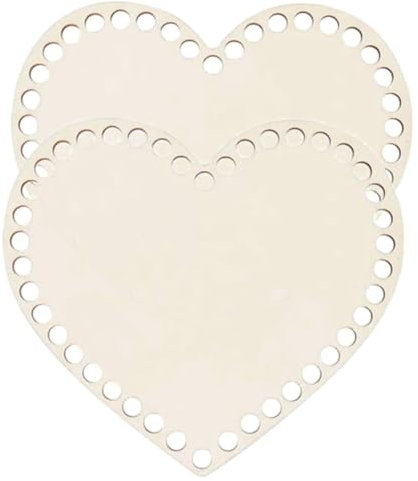 Homoyoyo 2 Stücke Herzform Holzkorb Mit Rundem Boden - 10 cm - Ideal Für DIY Projekte Häkel Und Strickarbeiten Perfekt Für Individuelle Umhängetaschen Und Geldbörsen