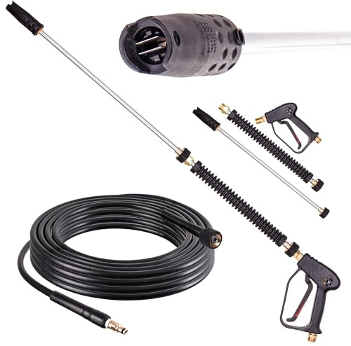 Pistola de alta presión con boquilla ajustable y manguera de alta presión QUICK CONNECT de 5 m compatible con hidrolimpiadoras Kärcher K2 K3 K4 K5 K6 K7