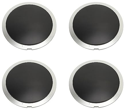 Coprimozzo Ruota 500, 4 Pezzi, Coprimozzo Centrale Ad Alta Durezza con Finiture Cromate, Ricambio per Modelli 2007-2019 (Cerchio bianco lettera bianca)