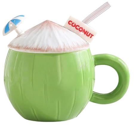 auvstar Creative Taza De Agua,Cerámica Taza,Tazas Originales Para Regalar,Para Café,Té,Noticias,Hogar,Oficina,Mejor Regalo Para La Familia,Amigo,Maestro(Copa De Coco)