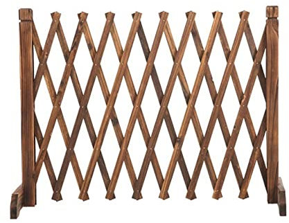FBANULPEX Clôture en Bois Massif Extensible，Garden Fencing Treillis de Jardin en Bois, Panneau de clôture à piquets(150 * 120cm)