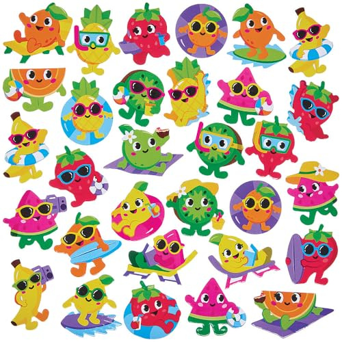 Baker Ross FN422 Summer Fruit Foam Stickers - Pack of 150, Stickers for Kids Arts and Crafts