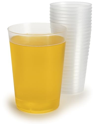 Sanjoma Chemical Solutions Pack 100 Vasos Reutilizables 600 ml para Sidra – Plástico Transparente Reforzado – Resistentes y ligeros Fiestas o Eventos