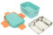 BEBEMOKO Fiambrera Bento Inoxidable Doble Capas Compartimentos Caja de Comida Portátil para Niños Diseño de Dibujos Animados Aislamiento Térmico para Escuela y Camping