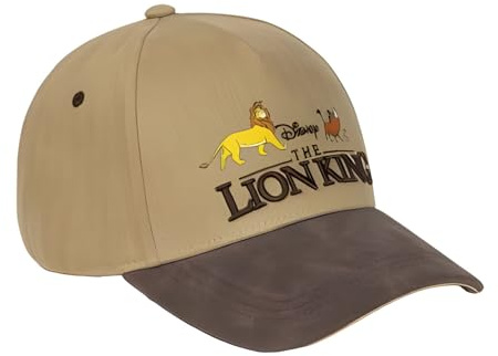 Disney König der Löwen Basecap für Erwachsene Gr. 57 – Simba Mütze mit Schirm – Verstellbar – Braun/Beige – Sonnenmütze für Herren & Damen