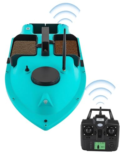 HUSPOO Angelköder Boot 600m RC mit GPS & Echolot 2x5200mAh LED Nachtangeln 2kg Futterboot ABS-Wasserdicht für Seen Flüsse