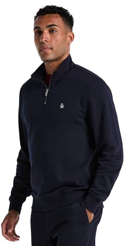 Original Penguin Men's Org FLC Qtr Zip Stic Sweatshirt