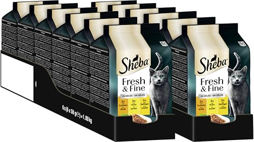 SHEBA® Fresh & Fine in Gelee mit Truthahn, Huhn und Geflügel 12 x 6 x 50g