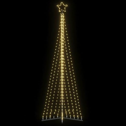 IKAYAA LED Weihnachtsbaum Aussen Kegelform Weihnachtsbaum Metall Groß Warmweiß 495 LEDs Tannenbaum Aussen Lichterbaum Weihnachtsbaum Beleuchtet Aussen 300 cm