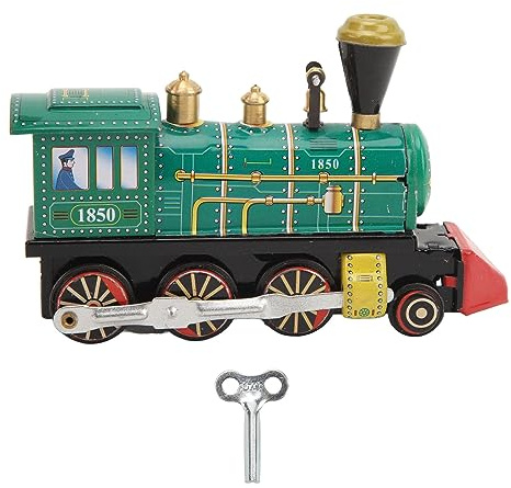 Qudinip Uhrwerk-Zugspielzeug, Handgefertigtes Vintage-Lokomotive-Spielzeug aus Weißblech, Zum Sammeln, Geschenk, Party, Geburtstag, Weihnachten, Halloween