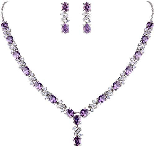 Clearine Donna Parure gioielli-Collana Orecchini Elegante Delicato Zirconia cubica Infinito Y-Forma Collana Ciondolare Set