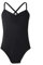 iiniim Mädchen Ballettanzug Spaghetti-Träger Gymnastikanzug Turnanzug Ballett Trikot Leotards Tanzbody Trainingsanzug Gr.98-164 A Schwarz 152-164