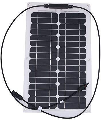 nuzamas 20 W 12 V Panel Solar de batería SunPower celda Ultra Thin Flexible con Conector Carga para la Tienda RV Barco Coche (compatibilidad con 18 V y por Debajo de Dispositivos)