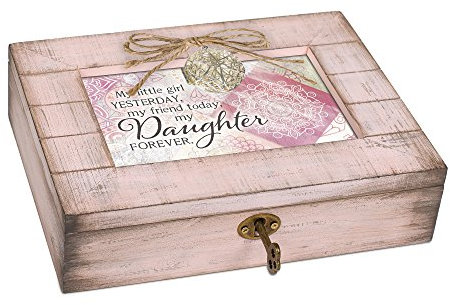Cottage Garden My Friend My Daughter Forever Blush Pink Distressed Medaillon Spieluhr Plays You Light Up My Life