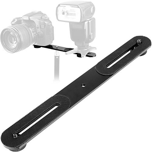ChromLives Dual Flash Bracket Verlängerung Bar 26,9 cm Gerade Flash Kamera Halterung Stativanschluss Halterung für DSLR Kamera LED Light Flash Licht, Mikrofon, und mehr, Dual Flash Bracket