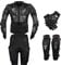 AKAUFENG Motorrad Protektorenjacke mit Getriebe Kurzen Hosen + Knieprotektoren + Handschuhe Protektorenhemd Motorrad S-5XL (Schwarz, S)