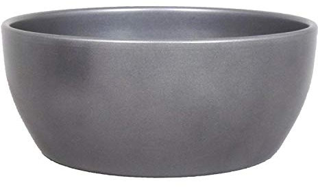innaGLAS INNA-Glas Coupe de Fleurs en céramique, Anthracite, 8,5cm, Ø18,5cm - Pot Fleurs/Pot céramique