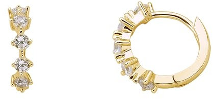 XENOX® Creolen Ohrringe - Damen Ohrringe aus hochwertigem 925/- Sterlingsilber mit Zirkonia-Steinen | XS2039G