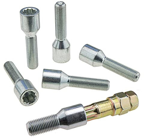 Lot de 16 boulons de roue M12 x 1,25 50 mm Torx - Longueur au choix - Compatible avec Citroën Peugeot
