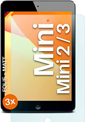 moex® FlexProtect Schutzfolie matt kompatibel mit Apple iPad mini (Gen. 1/2/3) Folie gegen Reflexionen, Anti Reflex Displayschutz, matte Displayfolie, robust und Kratzfest – 3 Stück