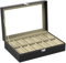 ZENO Watch Box | Watch Case | Watch Box for Men | Watch Boxes | Leather Watch Jewellery Display Storage Box | Bracelet Organizers Display Boxes with Pillow Holders (12 Grids)