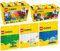 Lego Classic 10696 - Set di 5 mattoncini da costruzione di medie dimensioni, 10698 Lego Grandi mattoncini da costruzione, 11023, pannello verde, 11025 blu e pannello bianco 11026