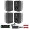 Herdio 400 Watt altoparlante bluetooth esterno 4 Pollici con Superior Stereo Dome Tweeter Interno-Esterno Patio Impermeabile Sistema di Montaggio A Parete (nero)
