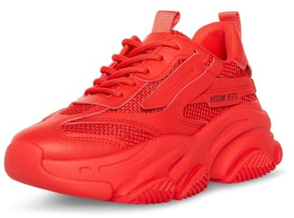 Steve Madden Damen Possession Sneaker, rot, 40 EU