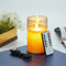 LED Kerzen, Wiederaufladbar LED Kerzen mit Glas, Halloween Kerzen, LED Kerzen mit Fernbedienung, Flammenlose Flackern Kerzen, Outdoor LED Kerzen mit Timer 15cm, USB Ladekabel Inbegriffen-Braun