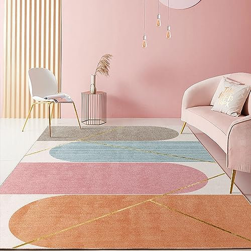 ARUGYTEI Teppich Kurzflor,Orange Gelb Rot Rosa Blau, Teppich für Wohnzimmer, Schlafzimmer, Flur, Wohnzimmerteppich, 80 x 120 cm