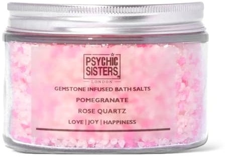 Psychic Sisters Gemstone Infused Bath Salts (Pomegranate - Rose Quartz)