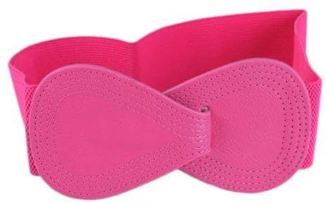 Whakano Ceinture élastique pour femme - Avec nœud - Rétro - Large ceinture extensible - Pour manteau, robe, coupe-vent, rose