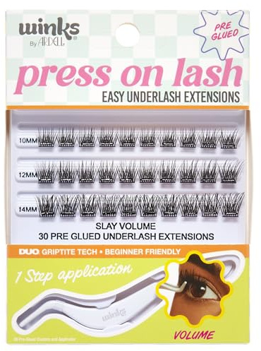 Ardell Cils pressés sur extensions inférieures pré-collées - Volume Lot de 31 pièces, noir