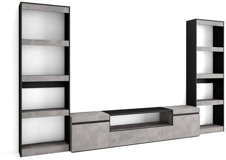 Skraut Home | Living room Set TV | Furniture Combo Living Room | 320x186x35cm | For TVs up to 80 | TV Stand Cabinet | Modern Style | Concrete