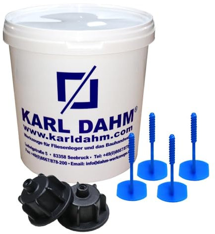 Karl Dahm Nivelliersystem Set für Terrassen Perfekt für die Verlegung im Außenbereich und auf Terrassen für Materialstärke von 10mm bis 30mm Art.Nr. 15588