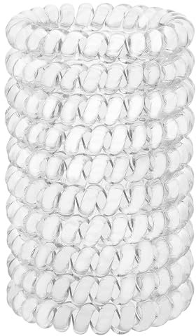 JessLab Spirale Haargummis, 10 Stück Spurlos Telefonkabel Haargummis für Pferdeschwanz, Kunststoffspulen-Haarbänder für Frauen und Mädchen, Farblich Sortiert (#30)