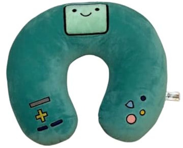 AZERISSO Adventure Time Plush Neck Pillow, Adventure Time Headrest Cartoon Memory Foam Cute Travel Neck Support Pillow 11.8 (BMO)