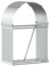 vidaXL Silver Galvanised Steel Log Holder- Outdoor/Indoor Wood Storage Rack Stand with Wall Hooks, Weather Resistant, 80x45x120cm
