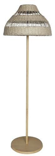 Lumisky ELION Stehleuchte, kabellos, Fuß aus Metall, Weiß und mehrfarbig, dimmbar, aus Rattan, Höhe 168 cm, mit Fernbedienung