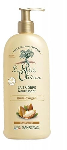Le Petit Olivier Lait Corps Nourrissant à l'Huile d'Argan - Soin Intense Pour Peaux Sèches - 250ml - Hydratation et Éclat - Crème Corporelle Lux - Le Lot De 3