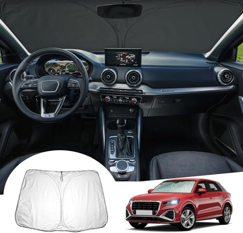 GAFAT Compatible con Audi Q2 SQ2 Facelift 2016–2024 Parasol para Parabrisas Interior, Q2 2023 Parabrisas lunas delanteras, Q2 SQ2 Protección Solar, Enfriamiento, Protección UV, Q2 Accesorios