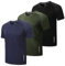 ZENGVEE 3 Pack Gym Shirts Men Quick Dry Short Sleeve Sport T-Shirts Breathable Moisture Wicking Athletic Running Tops Mens Workout Tops(0426-Black Navy Green-XL)