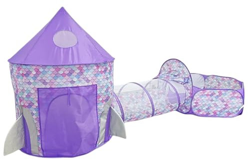 Benebomo Tente avec Tunnel, Tente pour Enfants avec Piscine à balles, Pourpre, Convient aux garçons et aux Filles pour Jouer à l'intérieur et à l'extérieur