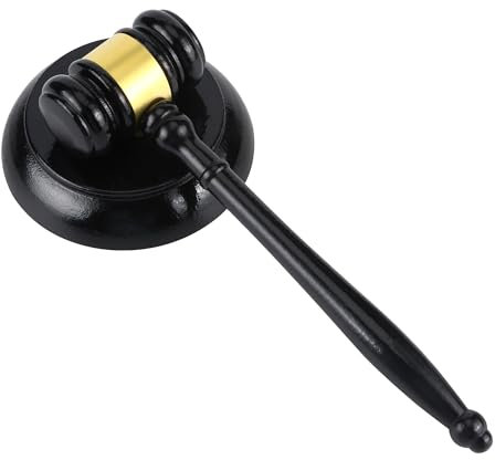 Martillo de Subasta de Madera, Martillo y Bloque de Madera, Juego de jueces de Madera para juez, abogado, estudiante, subasta de ventas