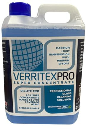 VerritexPro Concentrated Glass Greenhouse Cleaner, Conservatory Cleaner, Greenhouse Cleaner As Used By The Professionals for Window Cleaning, Conservatory Roof Cleaner, 2.5Ltr (2.5ltrs)