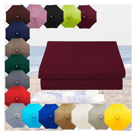 Auvent de Rechange pour Parasol de Terrasse 2M/2.3M/2.5M/2.7M/3M 6/8 Baleines Toile de Rechange pour Parasol d'extérieur Protection Tissu Polyester Imperméable Toile de Parasol Déporté(##7,2.5m/6ribs)