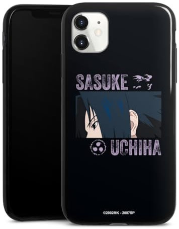 Slim Case extra dünn kompatibel mit Apple iPhone 11 Silikon Handyhülle schwarz Hülle Sasuke Uchiha Offizielles Lizenzprodukt Naruto Shippuden