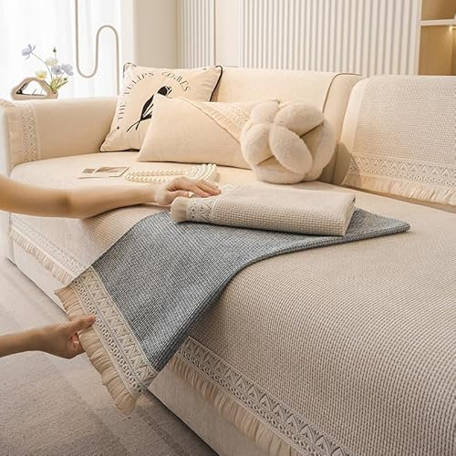 XHBYW Universelle Couch-Schonbezüge, 4-Jahreszeiten-Rutschfester, weicher Stoff, haustierfreundliche Schonbezüge, leichte Fleckenschutz-Sofaschoner, Heimdekoration